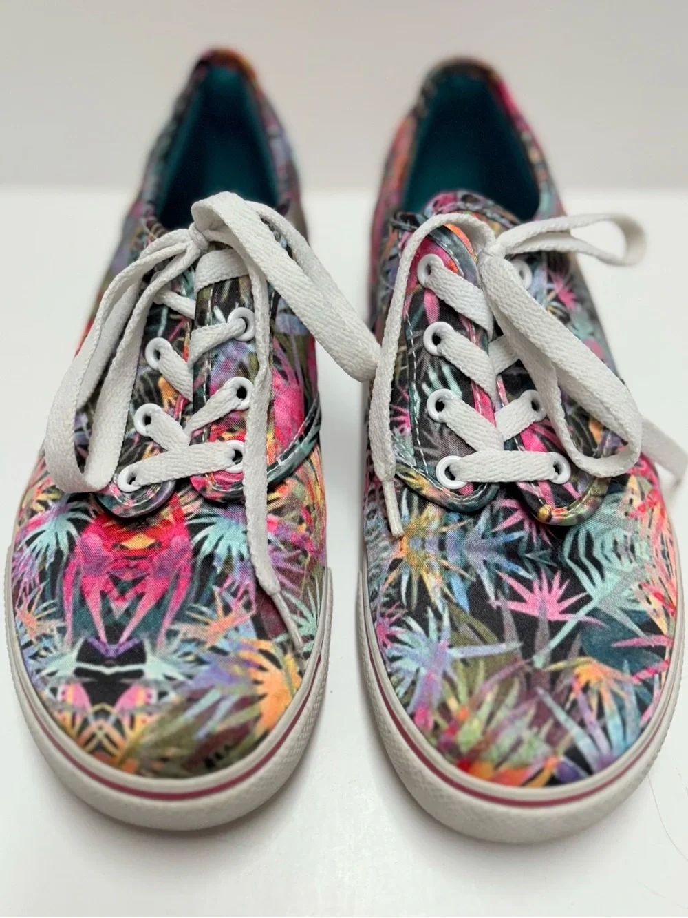 Multi Color Floral Print Tennis Shoes Sz Girls 4 Women's 5.5